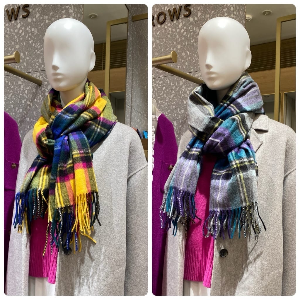 Johnstons ジョンストンズ Drawer別注 大判 カシミヤ チェックストール