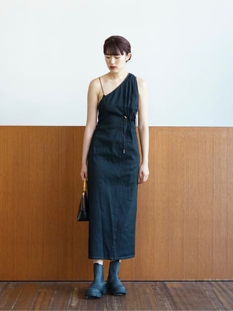 レディース】ONE-SHOULDER DRAWSTRING DRESS(GALLA D) | PHOTOCOPIEU