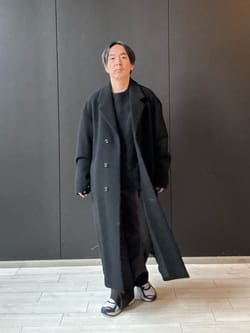 H＞ウールカシミヤ メルトン チェスターコート