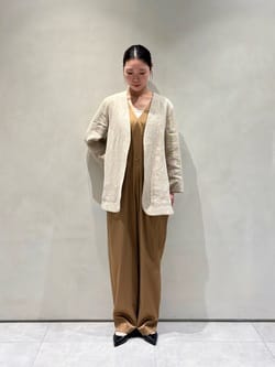 conte＞サテン ノースリーブ オールインワン