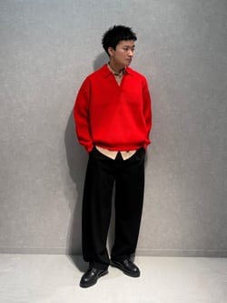OWNESS＞フレンチ ウール アゼ スキッパー ニット