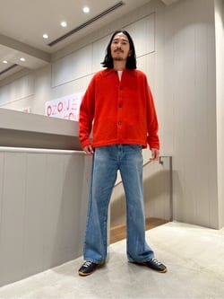 H＞モヘヤ クロップド ニットシャツ