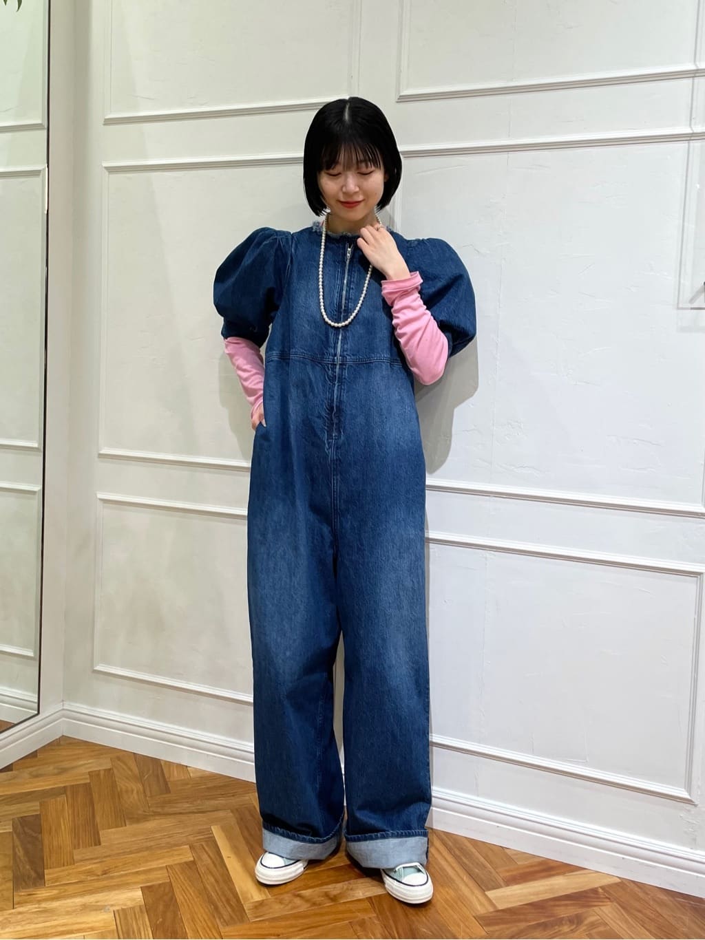 IENA ×アッパーハイツ パフスリーブオールインワン IENA ×アッパー