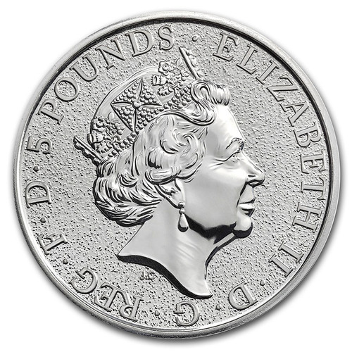2016年 イギリス 2オンス 銀貨 クイーンズ・ビースト「ライオン・オブ