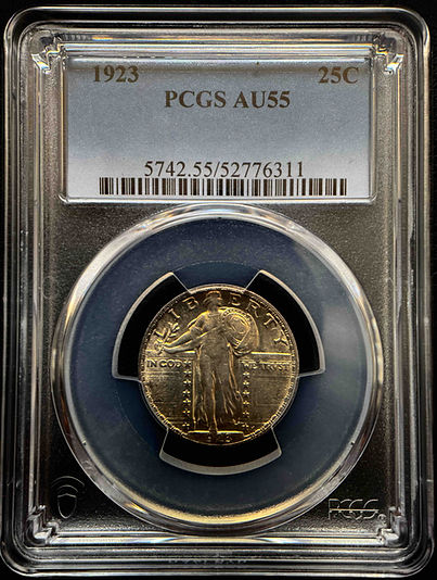 1923年 スタンディング・リバティ・クォーター銀貨PCGS AU 55（タイプ2