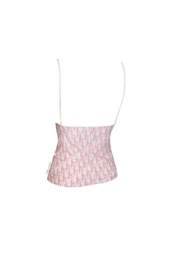 Christian Dior Pink Girly Cami Top Monogram Trotter Logo Print