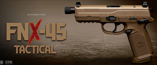 Tokyo Marui FNX-45 Tactical Gas Blowback Pistol (tan) - Realistic