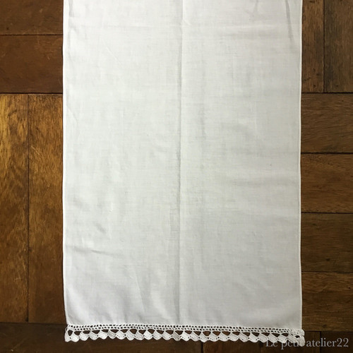フランス アンティーク リネン カーテン クロシェ40 x 104 cm | Le