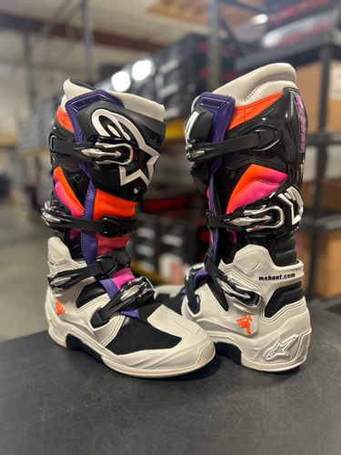2026 Alpinestars Tech 7 Boots - Black/Gray/Orange/ Magenta