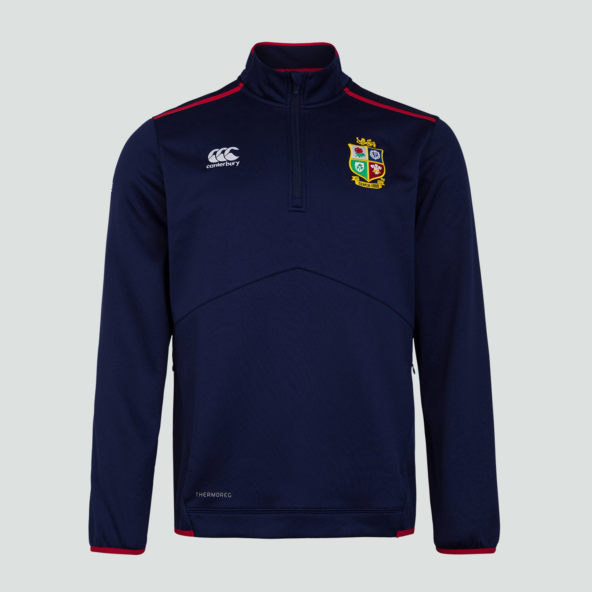 Mens British & Irish Lions Thermoreg 1/4 Zip Fleece Blue | Canterbury