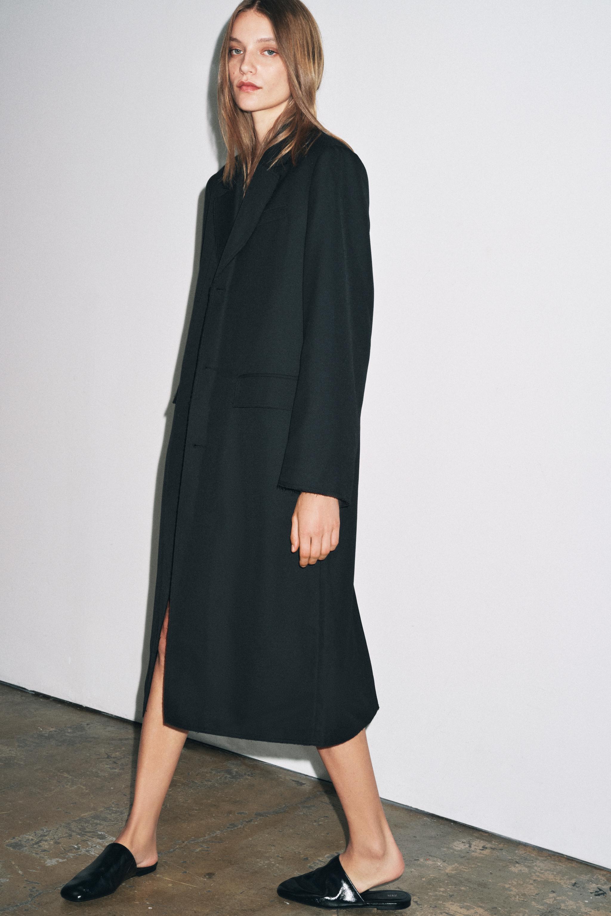 ZW COLLECTION オーバーサイズ フロックコート - ブラック | ZARA