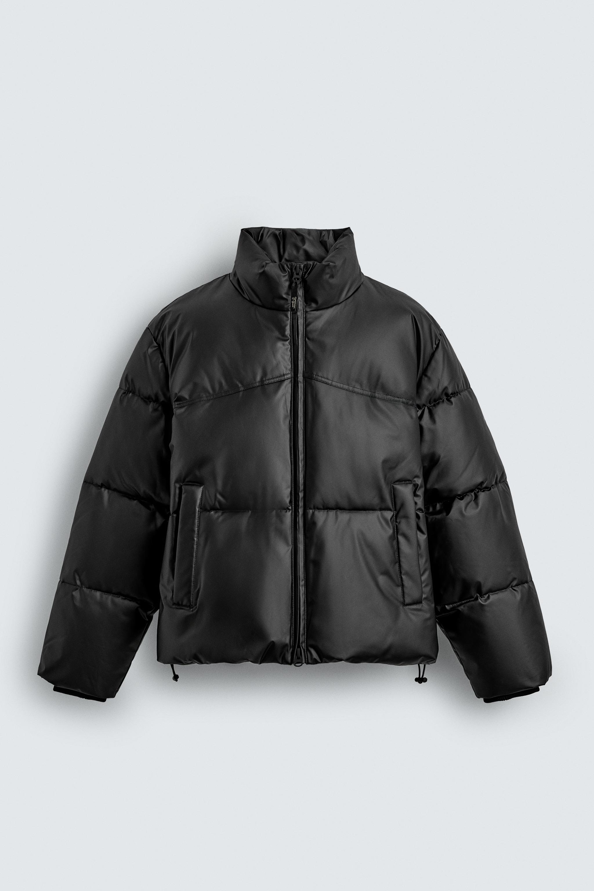 フェイクレザーパフジャケット - ブラック | ZARA Japan / 日本