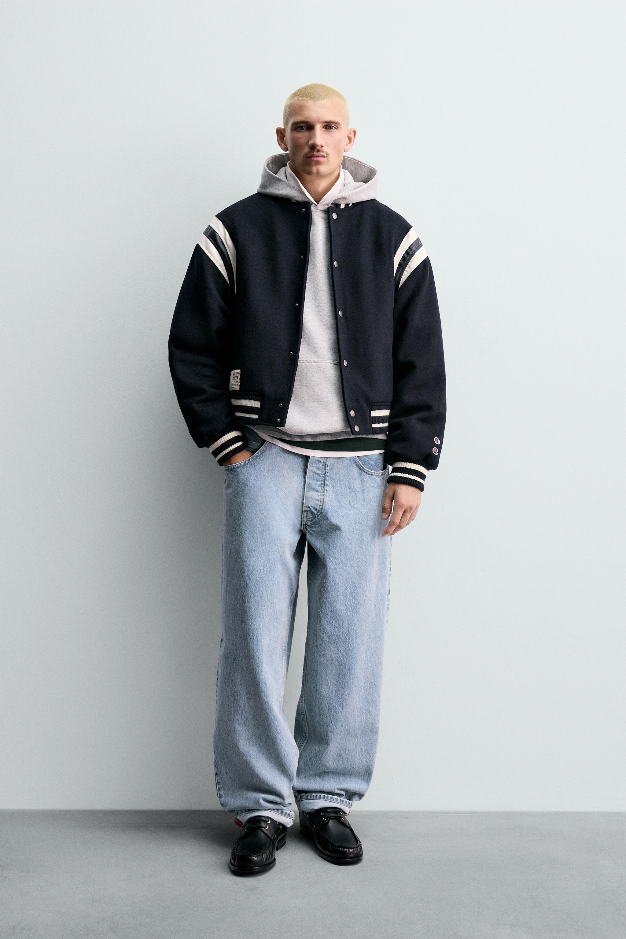 CHAMPION ® X ZARA PADDED BOMBER JACKET - Navy blue | ZARA United
