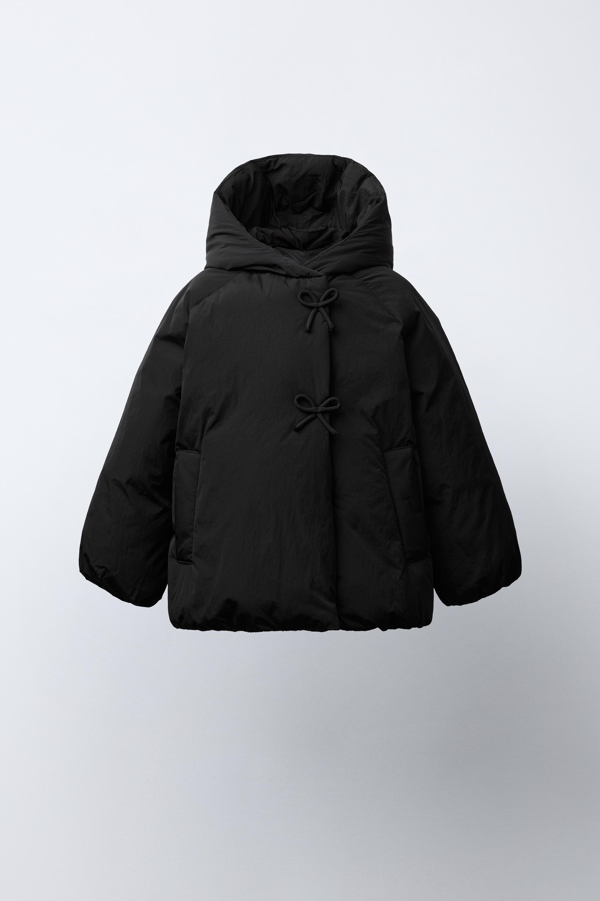 フード付きダブルブレストコート - ブラック | ZARA Japan / 日本