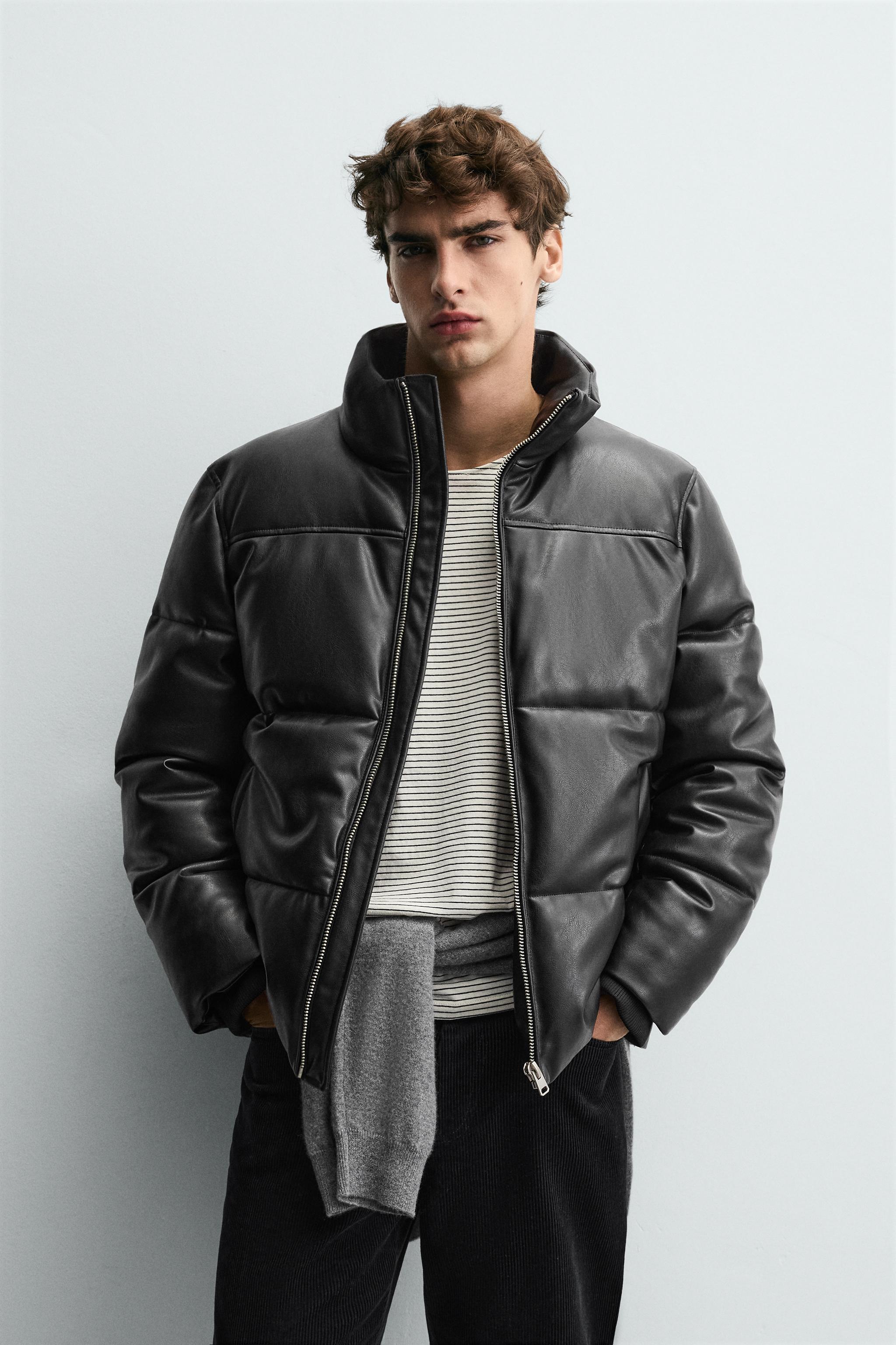 フェイクレザー パフジャケット - ブラック | ZARA Japan / 日本