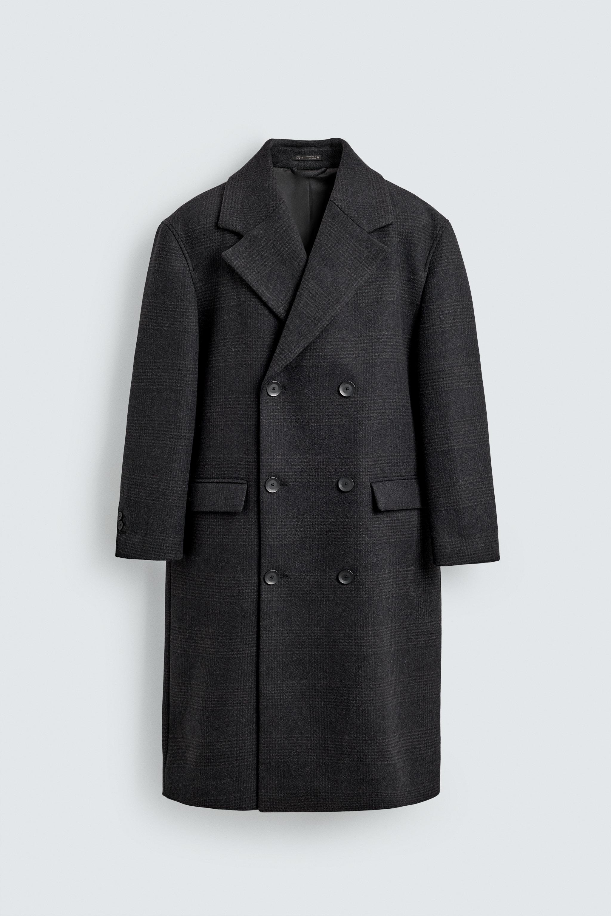 PLAID DOUBLE-BREASTED COAT - Dark gray | ZARA Canada