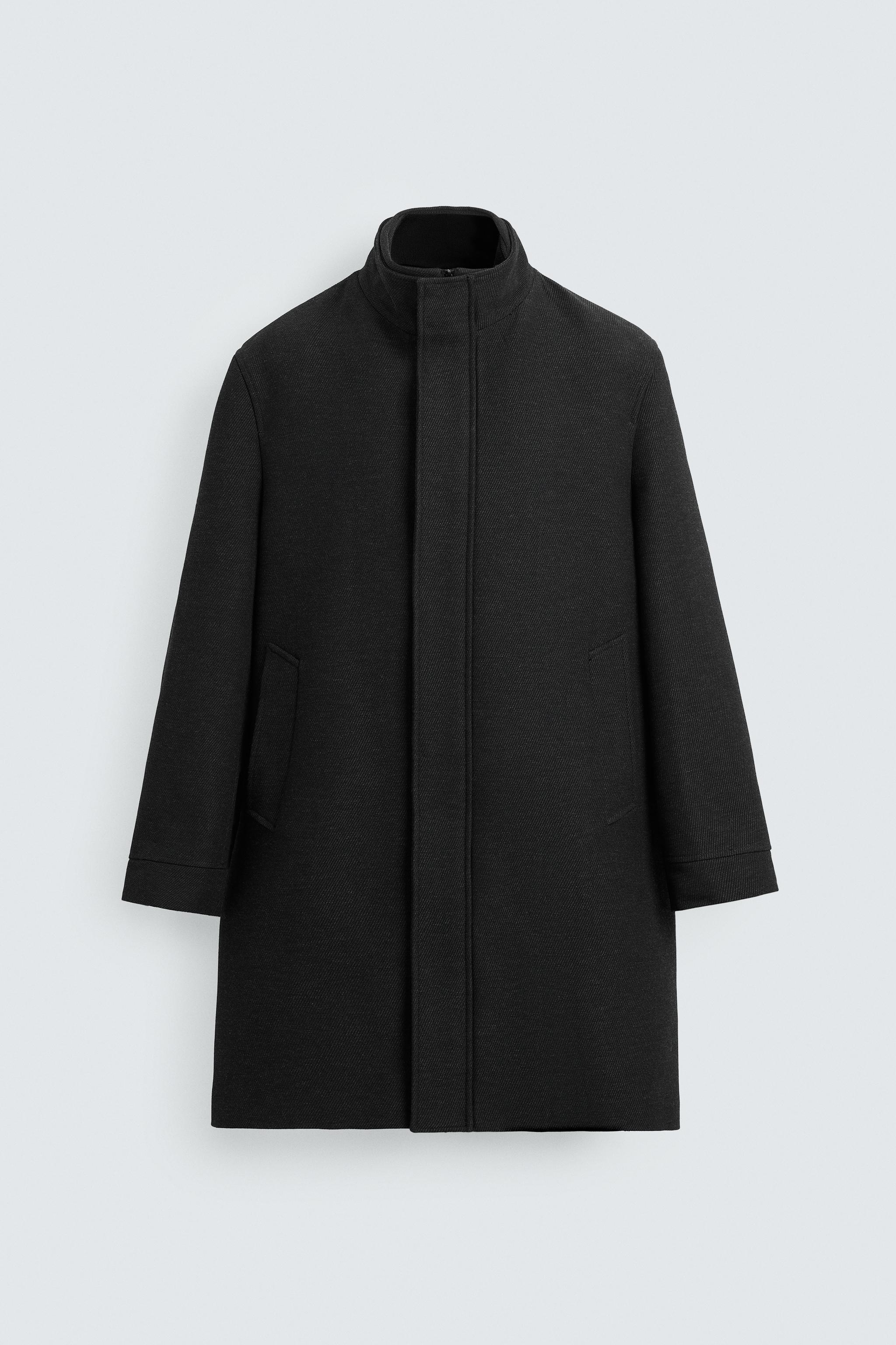 取り外し可能な襟付きコート - グレー | ZARA Japan / 日本