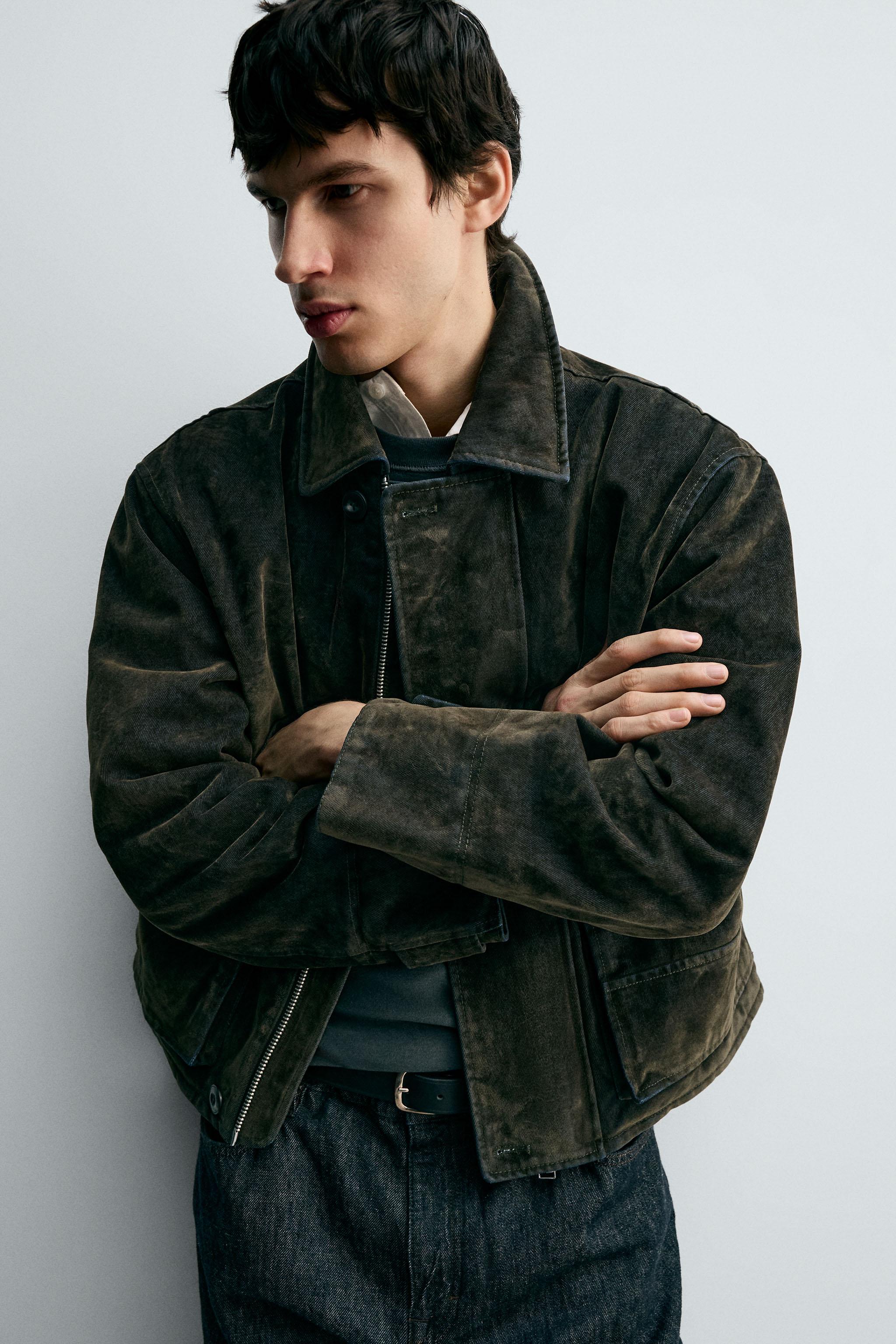 ベロアツイルジャケット - ダークグリーン | ZARA Japan / 日本