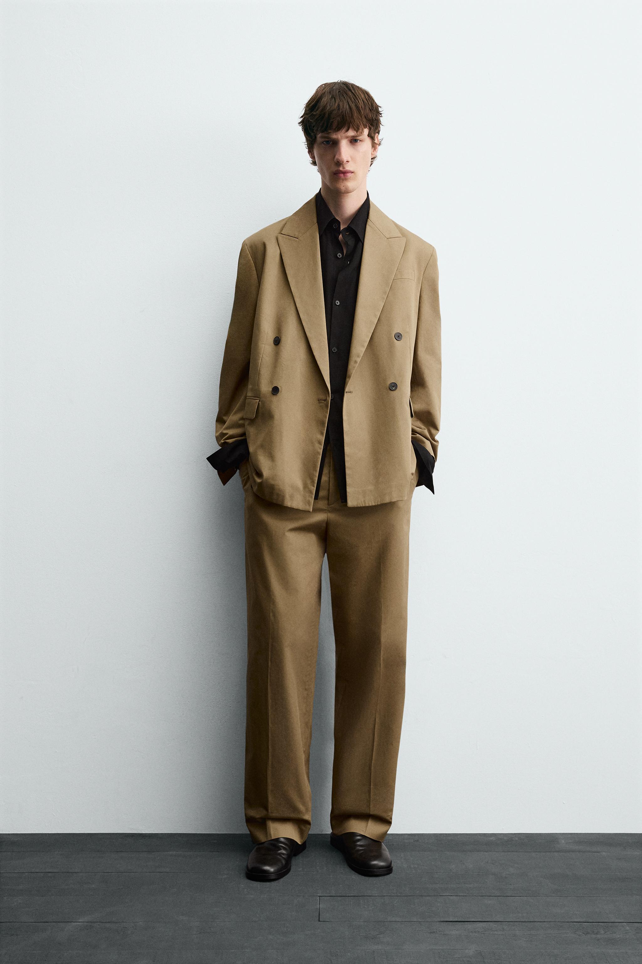 ZARA ザラ セットアップ スーツ ダブルボタン ベージュ L相当 LIMITED