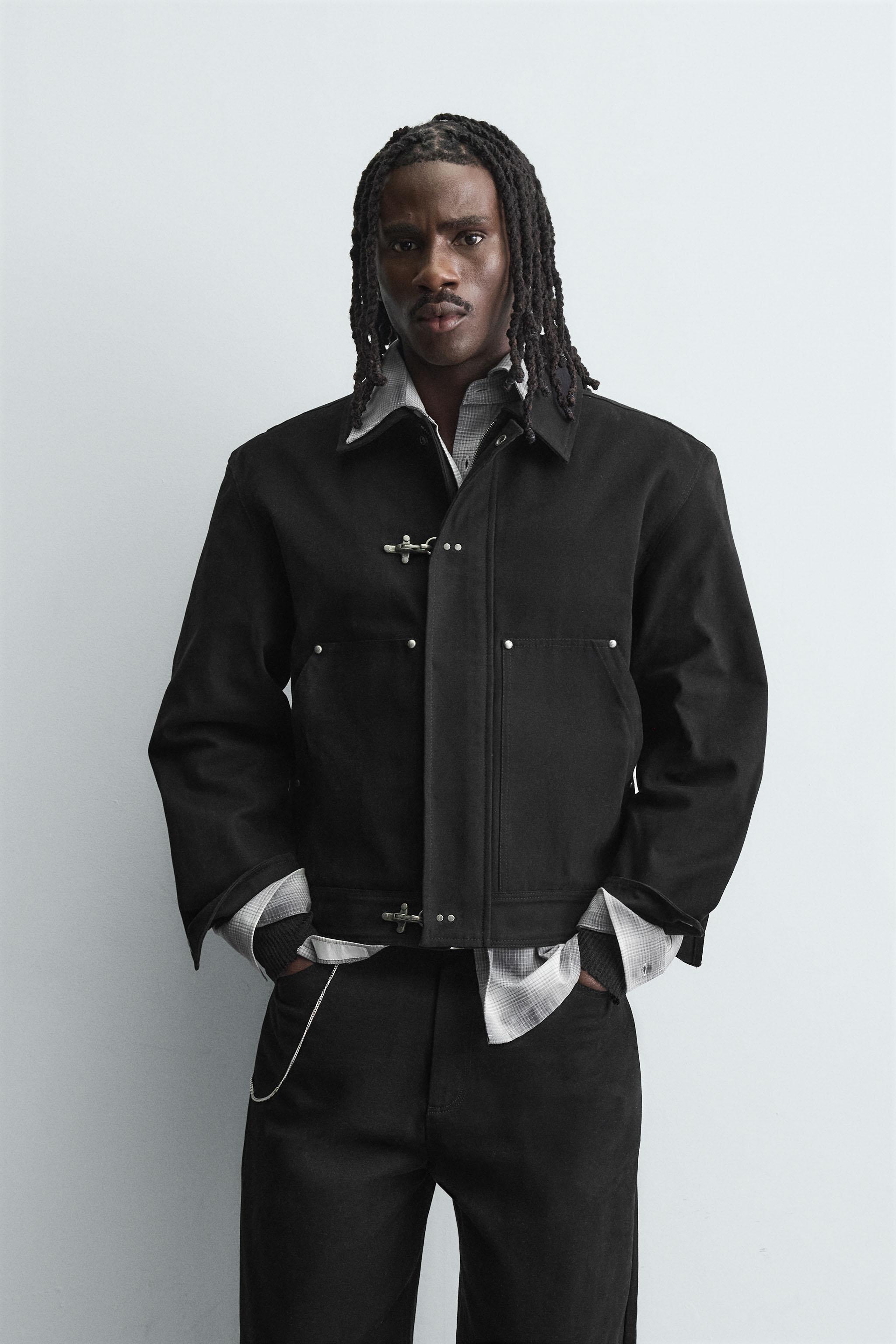 リラックスフィットトグルボタンジャケット - ブラック | ZARA Japan