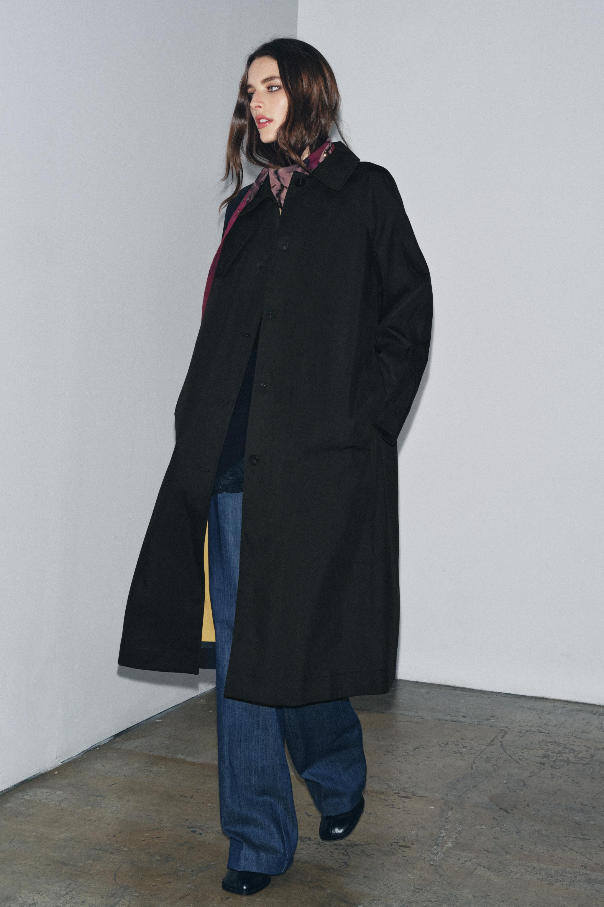 ZW COLLECTION LIMITED EDITION LONG BUTTON TRENCH COAT - Blue