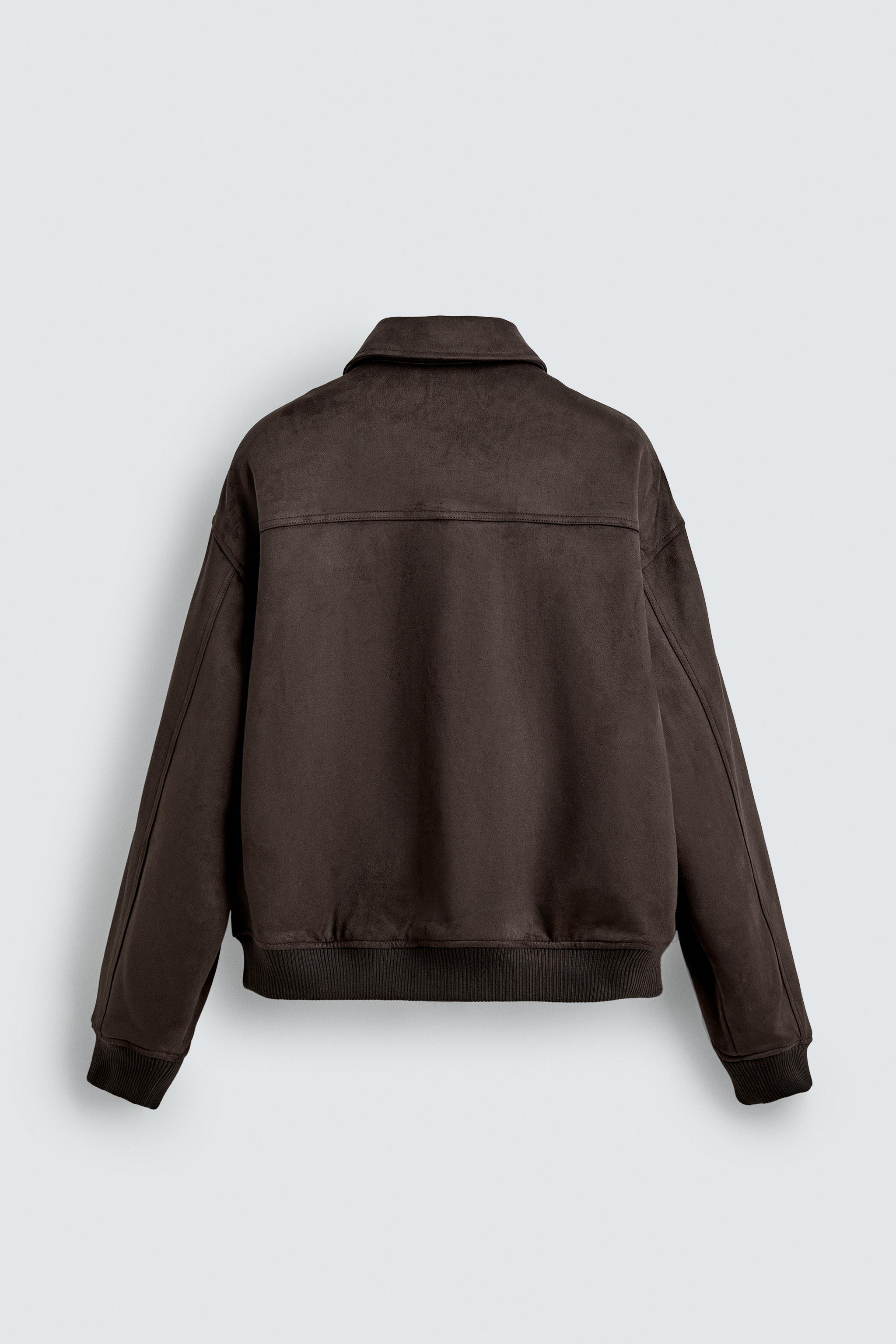 フェイクスエード キルティングジャケット - ブラウン | ZARA Japan / 日本