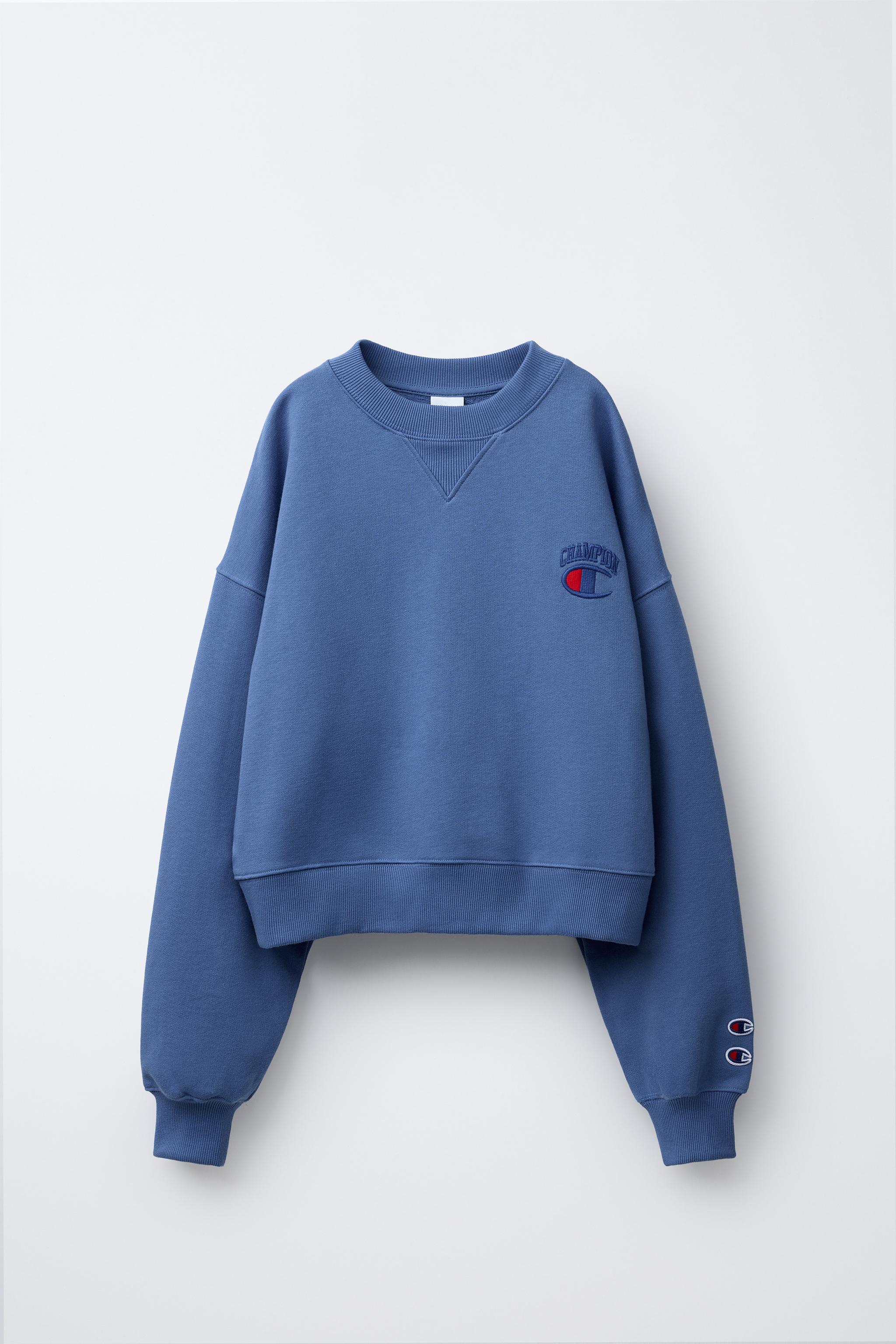 CHAMPION ® X ZARA EMBROIDERED SWEATSHIRT - Bluish | ZARA United States