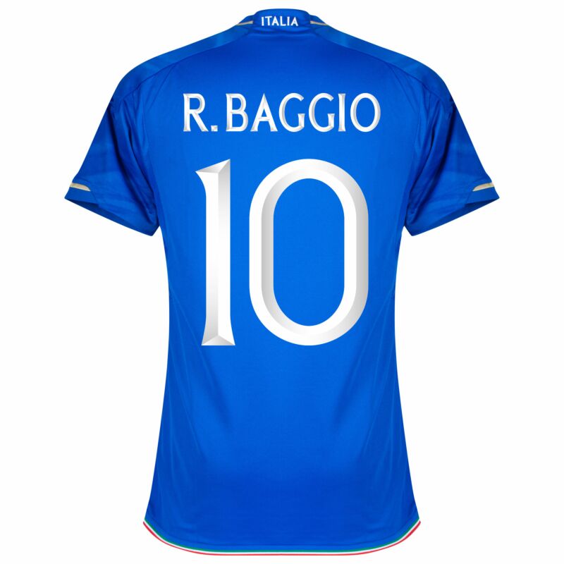 adidas Italy Home R.Baggio 10 Jersey 2023-2024 (Official Printing)
