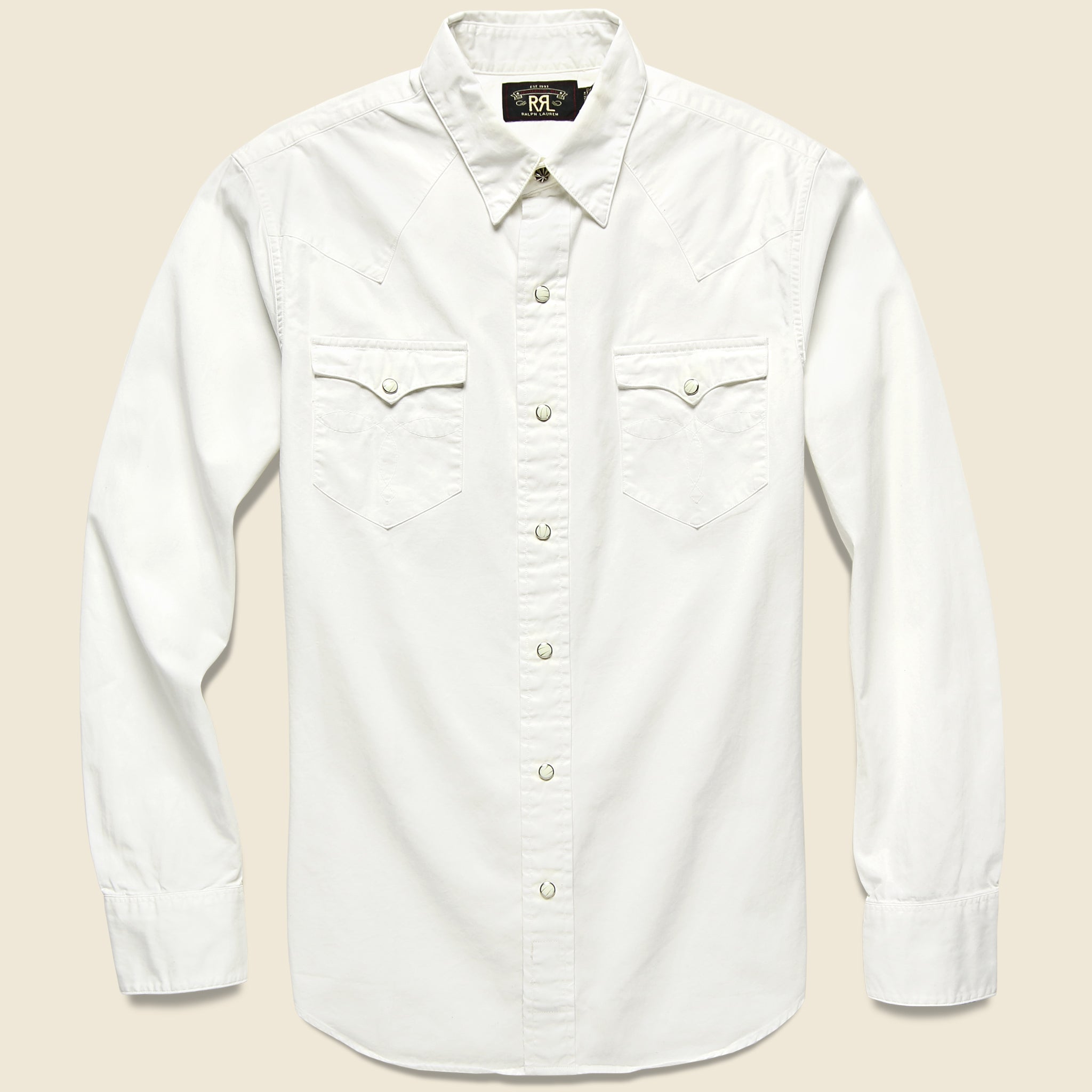 Slim Fit Lightweight Western Shirt - White