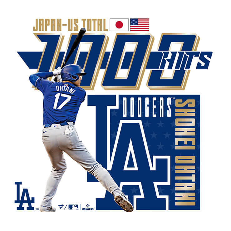 ファナティクス 大谷翔平 日米通算1000本安打 記念Tシャツ 半袖 大人