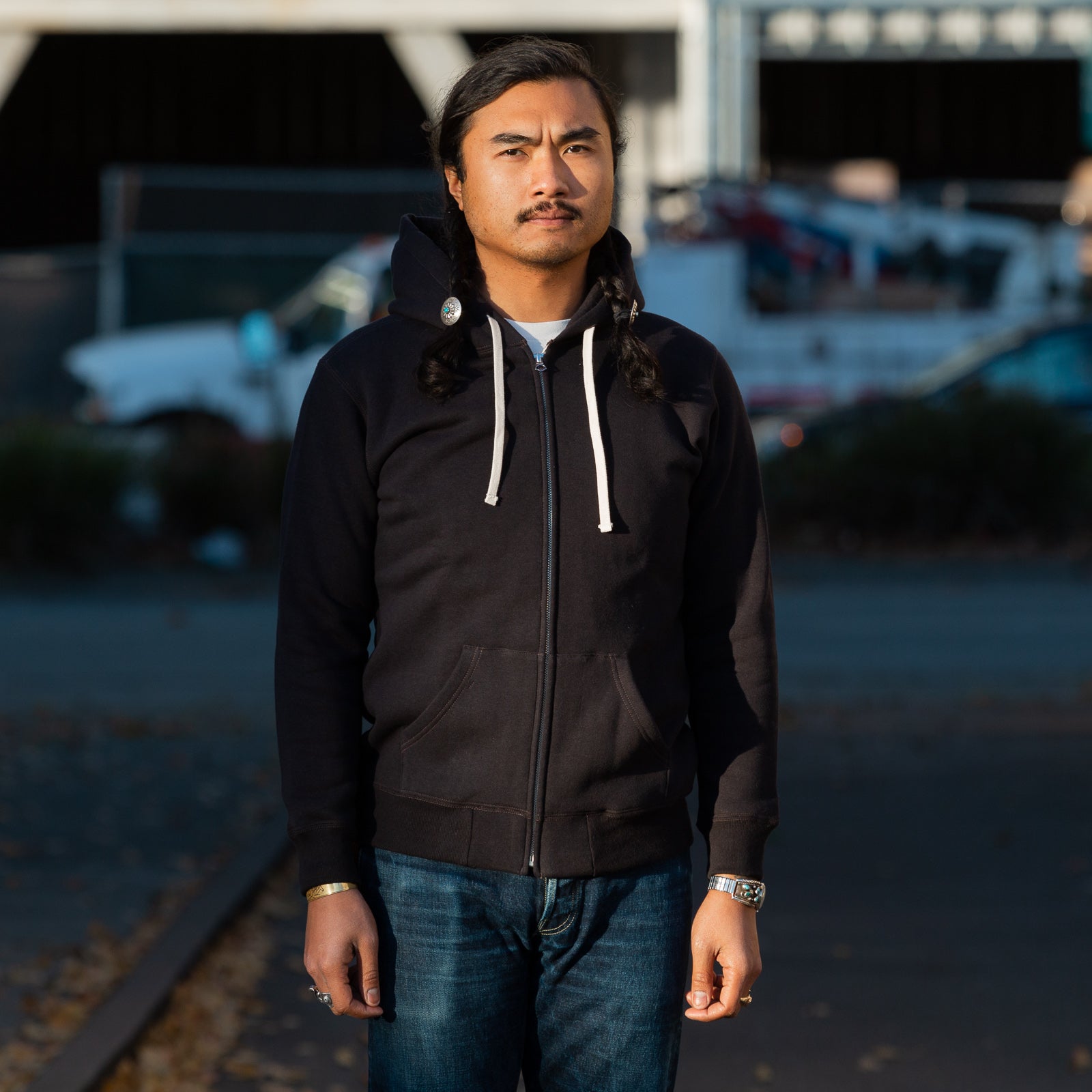 The Real McCoy's Loopwheel Full Zip Hoodie - Black – Standard
