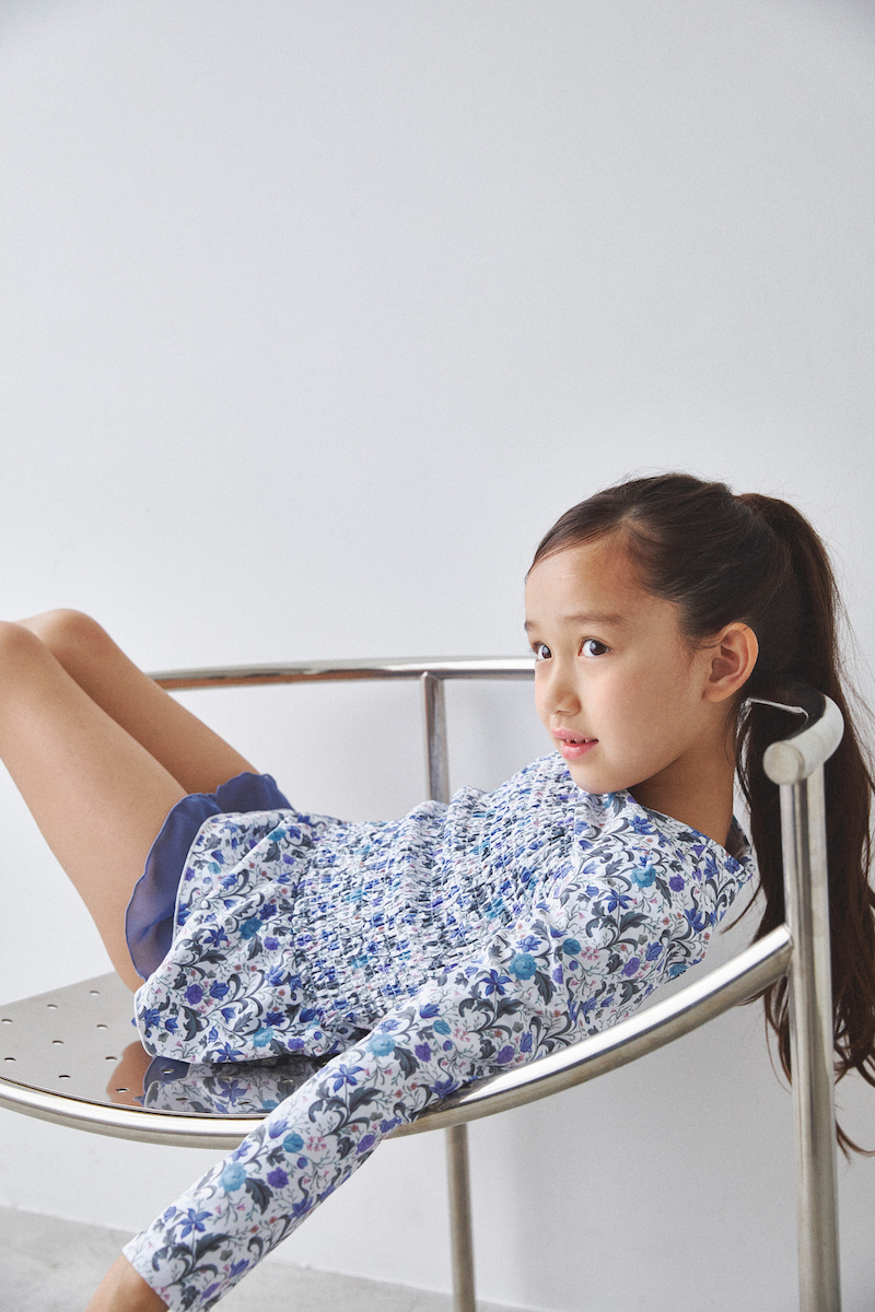 stina / shirring rash guard / noble white / kids