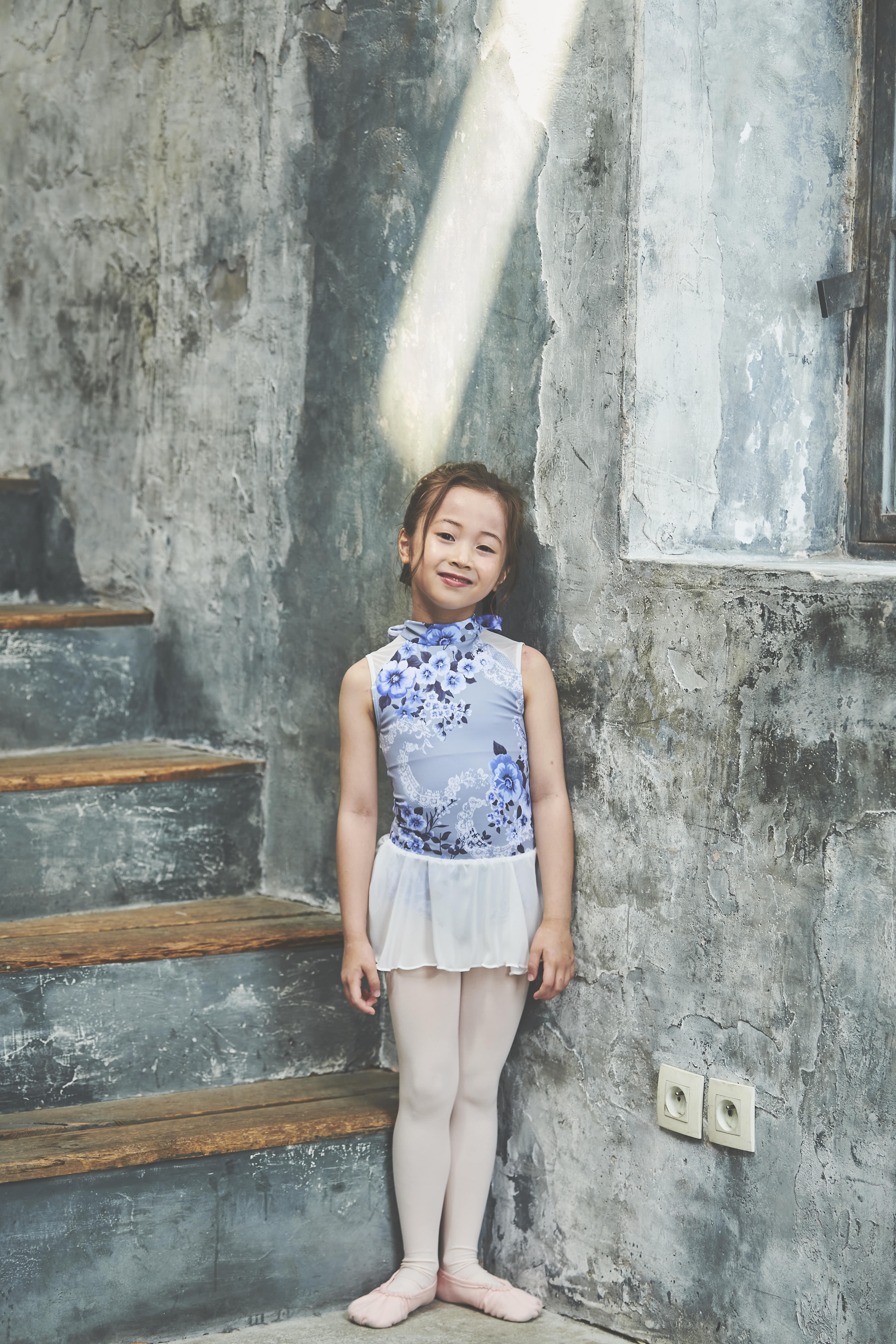 stina / type N back ribbon / lace flower sapphire blue / kids / girl