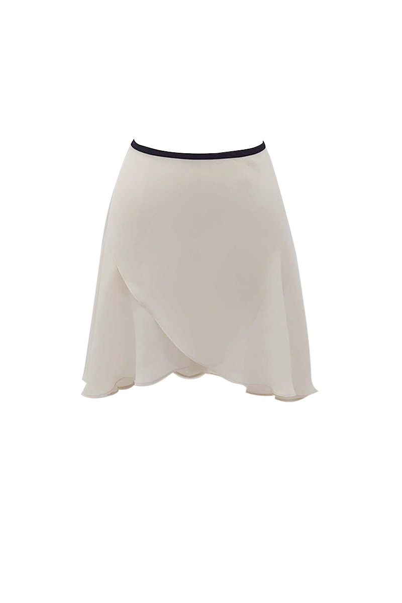stina / black ribbon wrap skirt / gray