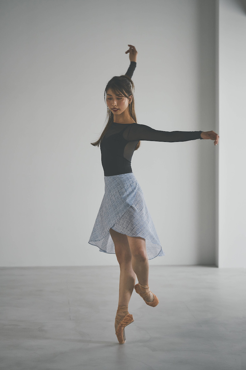 stina / black tweed wrap skirt / short