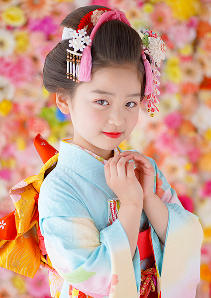 七五三 7歳 日本髪 手作り髪飾り | 江戸川区の写真館スタジオタカノ