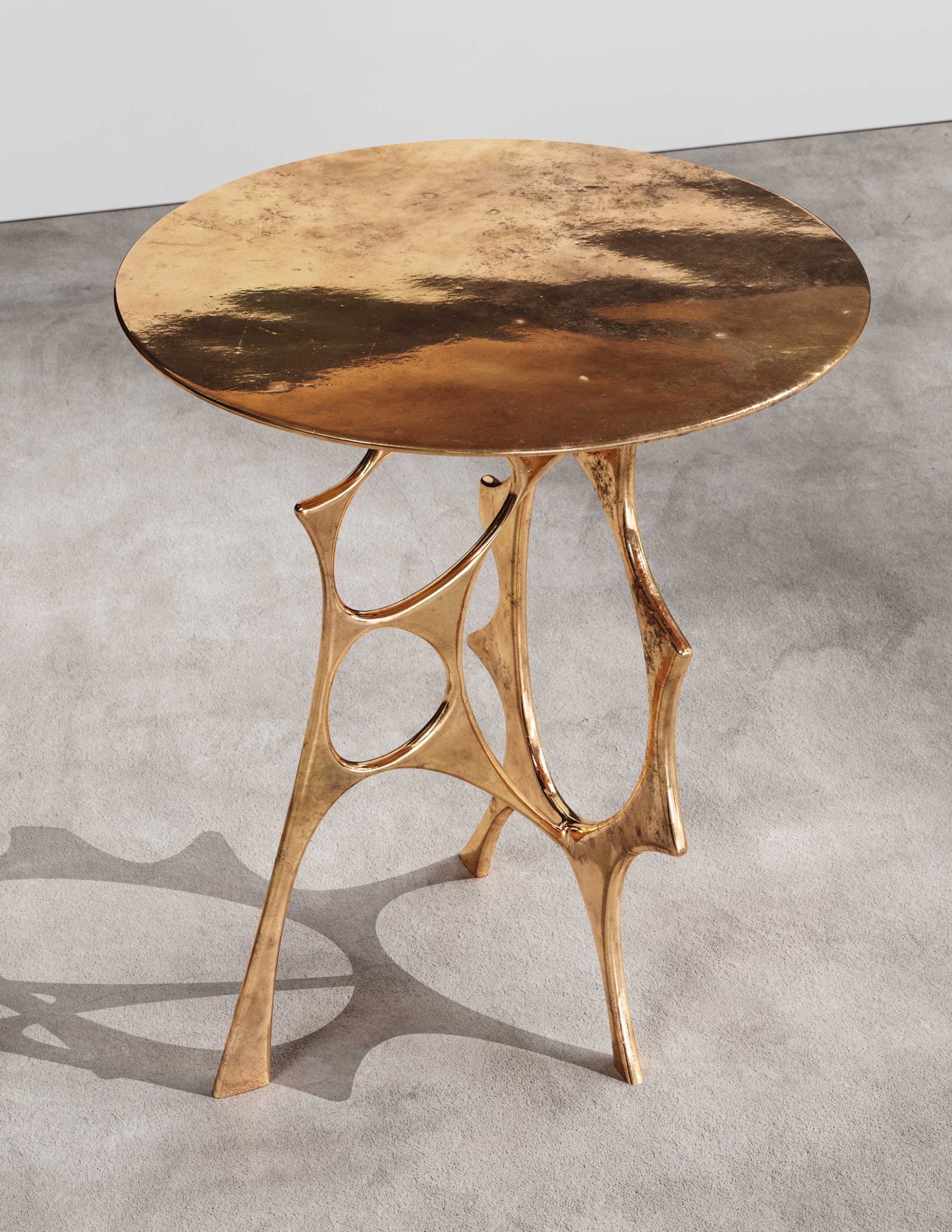 STUDIOTWENTYSEVEN • HANA POLISHED BRONZE SIDE TABLE BY DAVID AGUIRRE