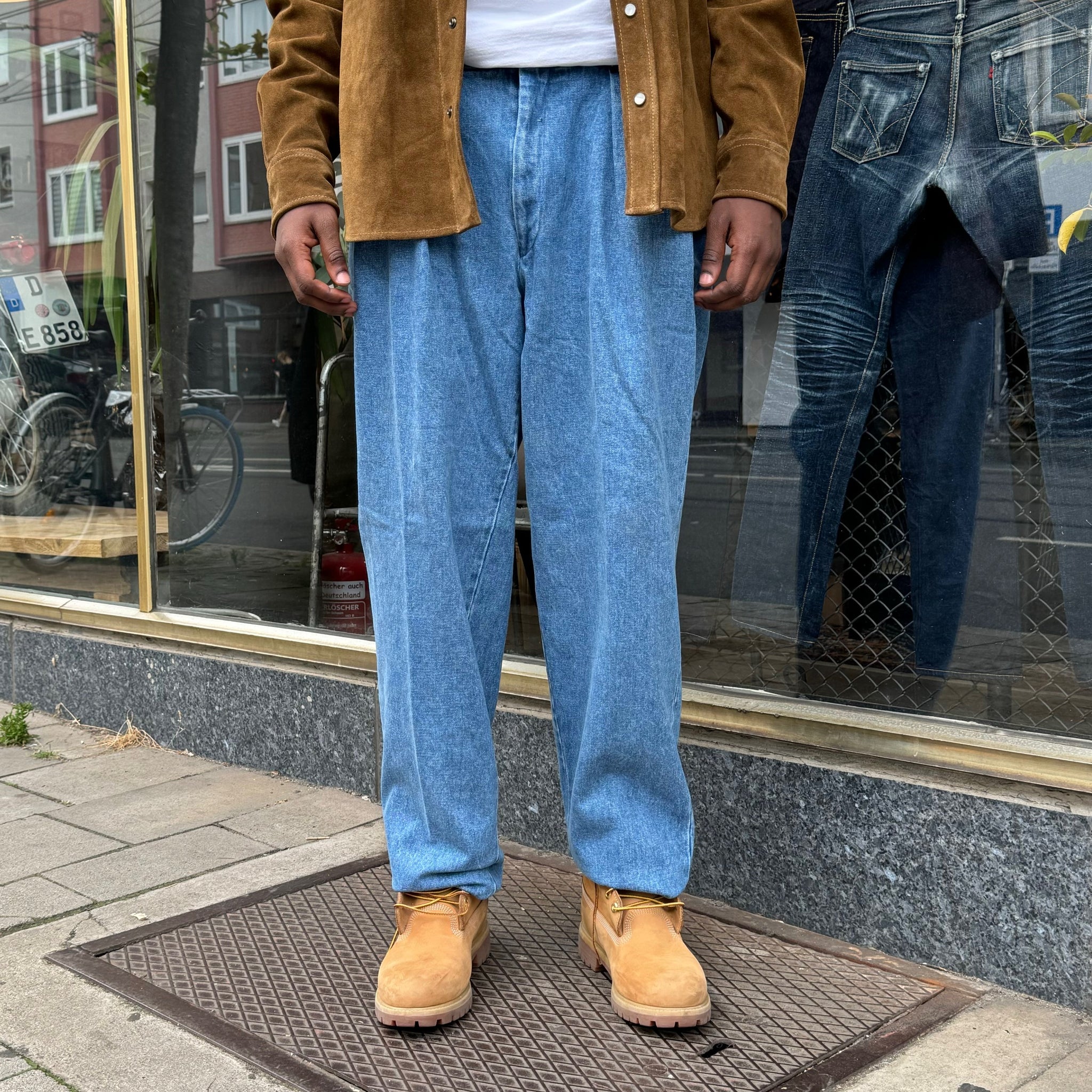 neat | sea island cotton denim chino blue – stuf|f-official