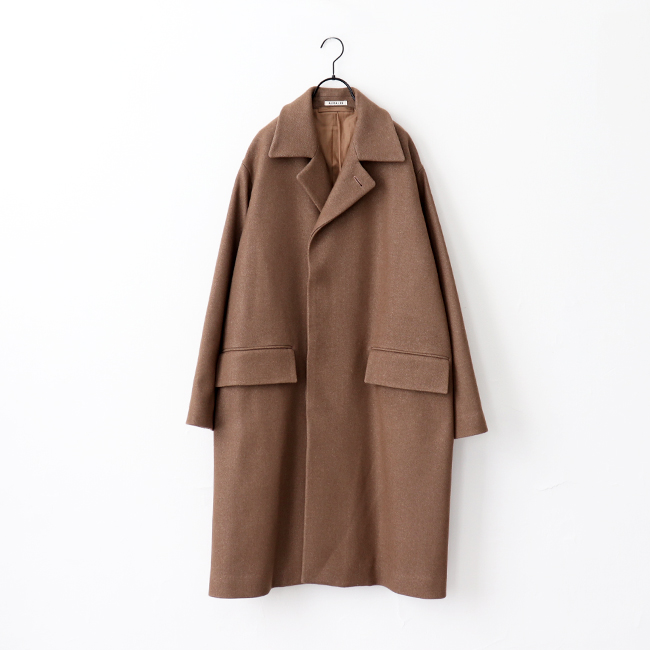 AURALEE WOOL SILK MELTON SOUTIEN COLLAR COAT | STRATO BLOG