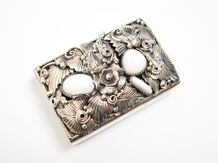 シルバー925 ジッポー 007 ホワイトターコイズ仕様レザーウォレット