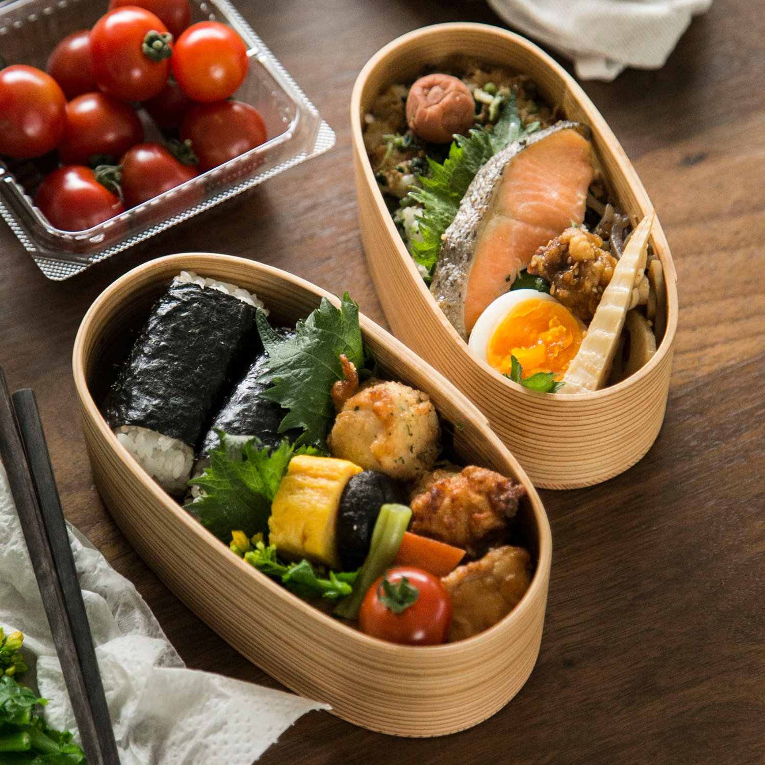 秋田杉の小判弁当 小（塗装あり） -無理なく続ける、曲げわっぱ生活