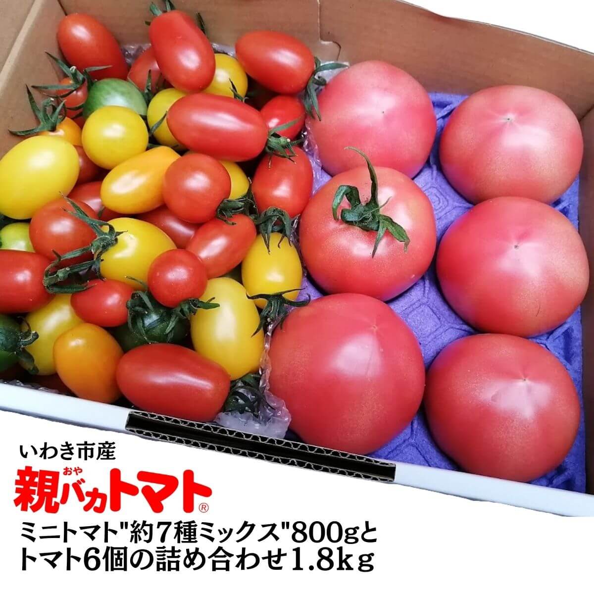 ミニトマト約7種ミックス800gとトマト6個の詰め合わせ1.8kg 税込1910
