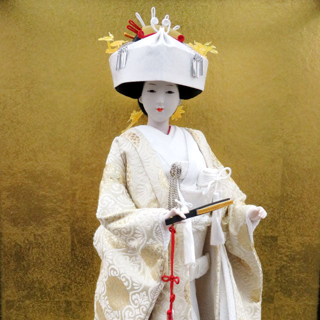 日本人形 寿 白無垢 8号 ガラスケース入り – スガ人形店