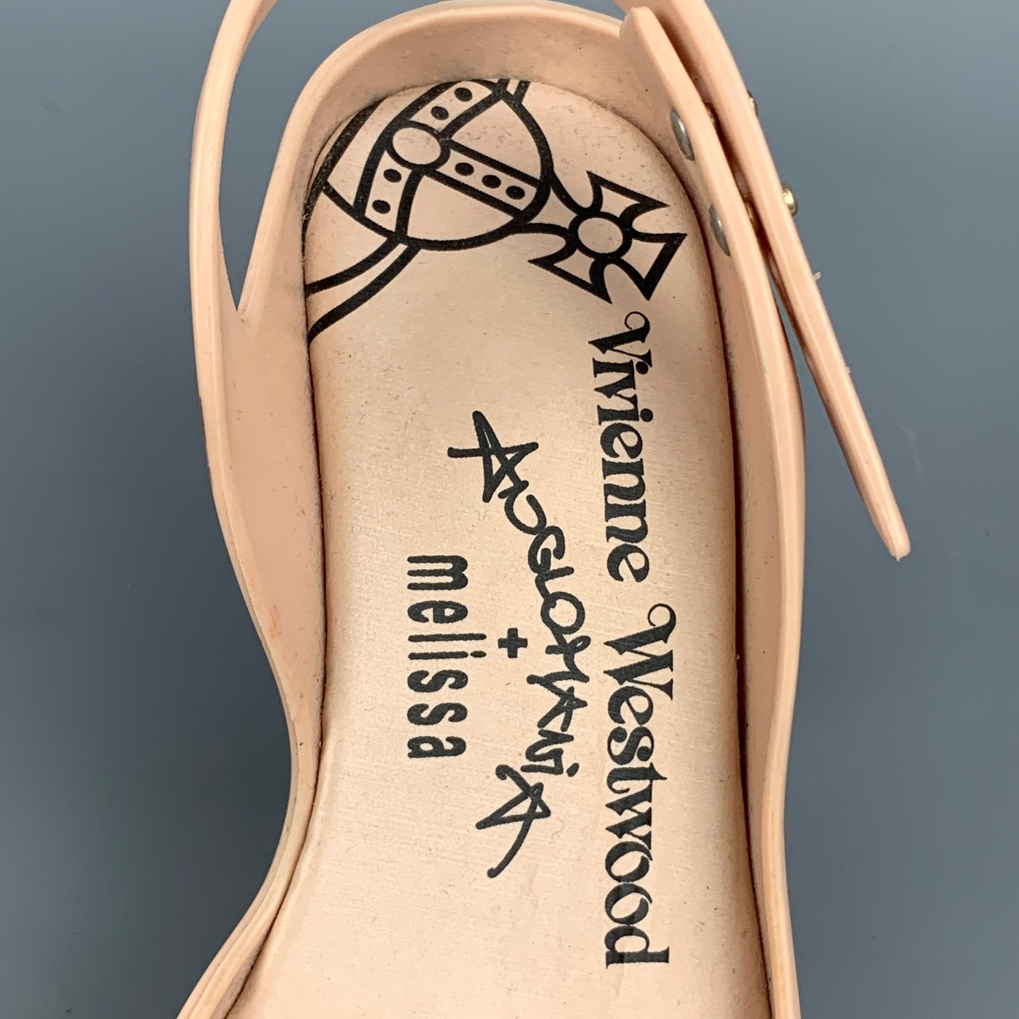 VIVIENNE WESTWOOD Anglomania Size 6 Rose Rubber Melissa Heels