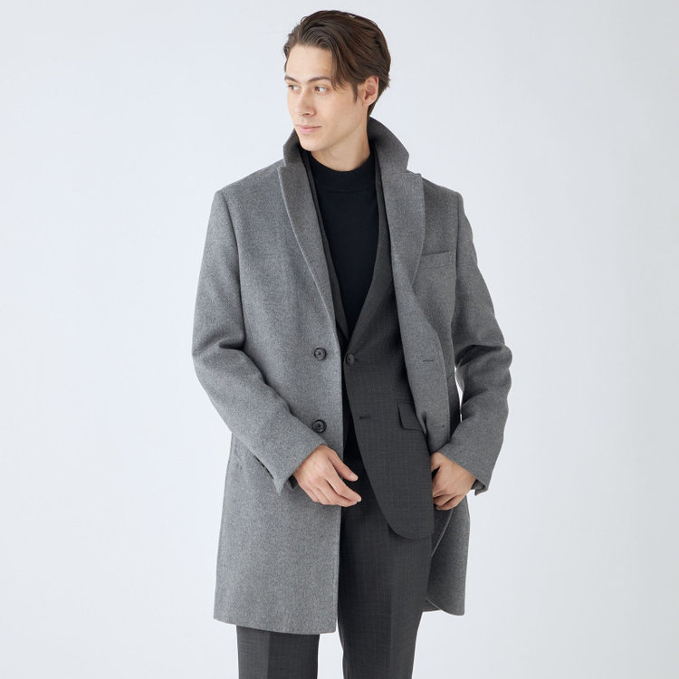 BL】ウールチェスターコート/グレー/NEW ZEALAND WOOL LIMITED EDITION