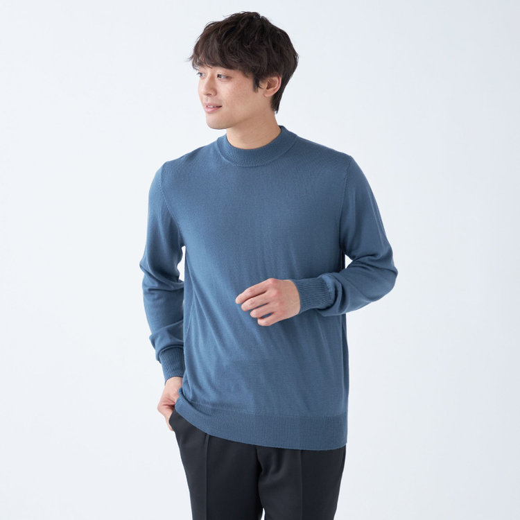 発送在庫あり】【RBC】【秋冬】ウール100%モックネックニットセーター