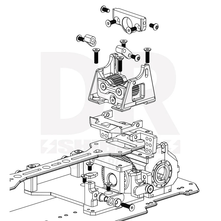 SHIBATA GRK5-R Conversion Set for GRK5 1-10 Drift Chassis Kit RED