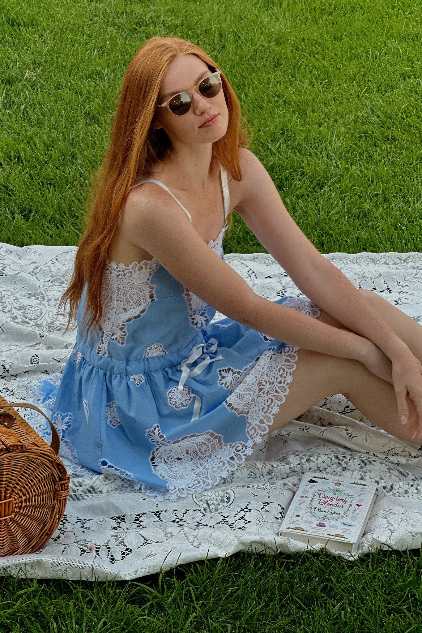Brielle Versailles Cotton Embroidery Mini Dress - Periwinkle by Miguel