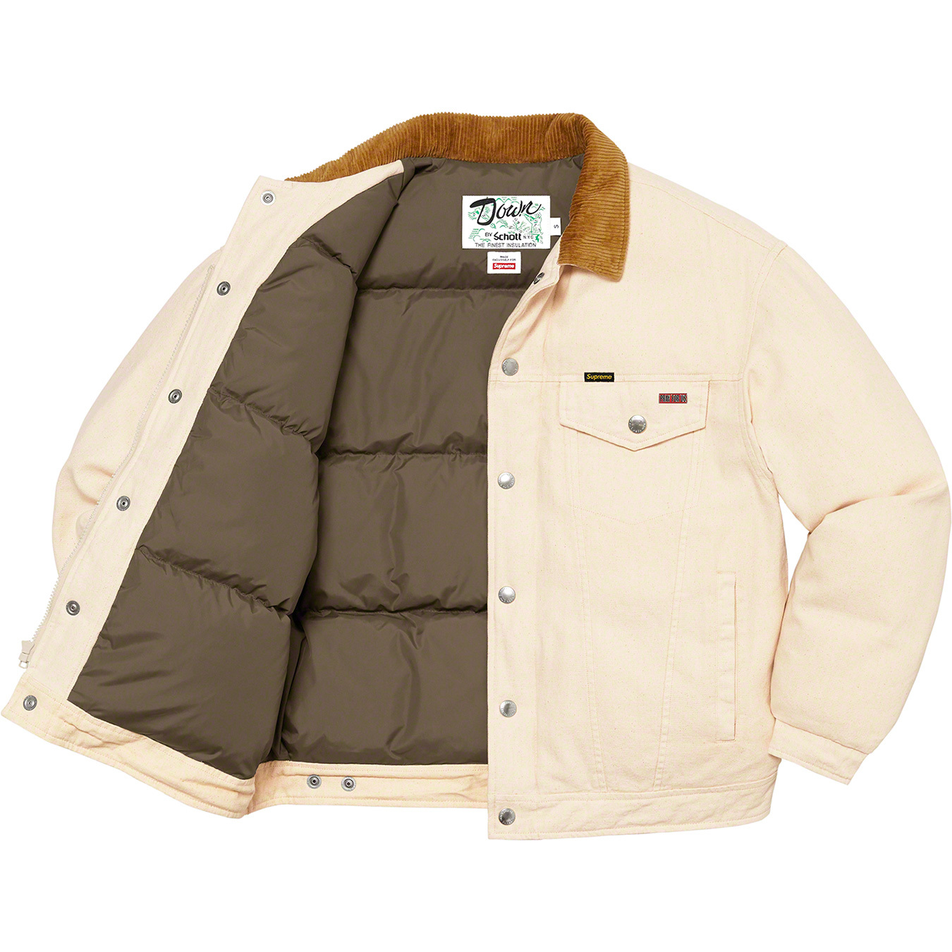 Supreme®/Schott® Canvas Down Trucker Jacket | Supreme 22fw