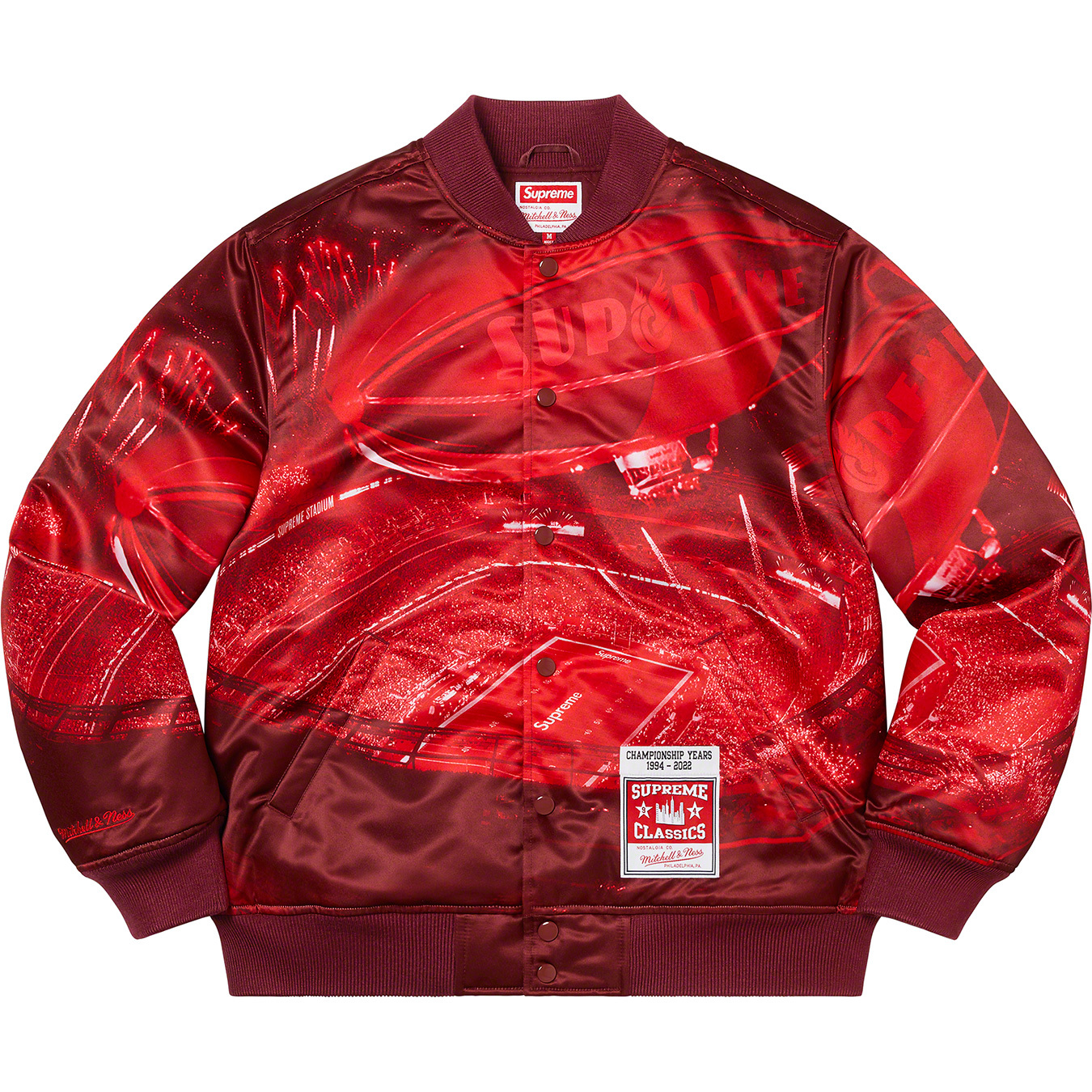 Supreme®/Mitchell & Ness® Stadium Satin Varsity Jacket | Supreme 22ss